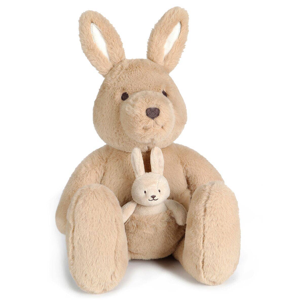 Soft plush kangaroo toy with baby joey – Kip by OB Designs, stocked by Arch & Ted
