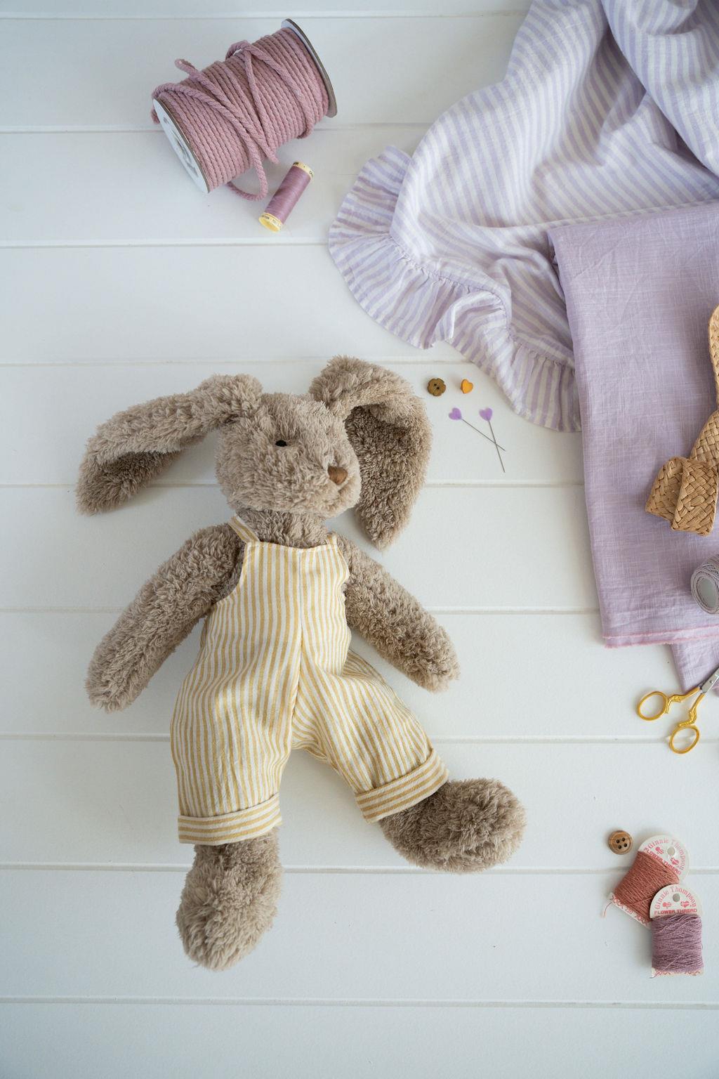 Honey Bunny | Overalls - Mustard Stripe