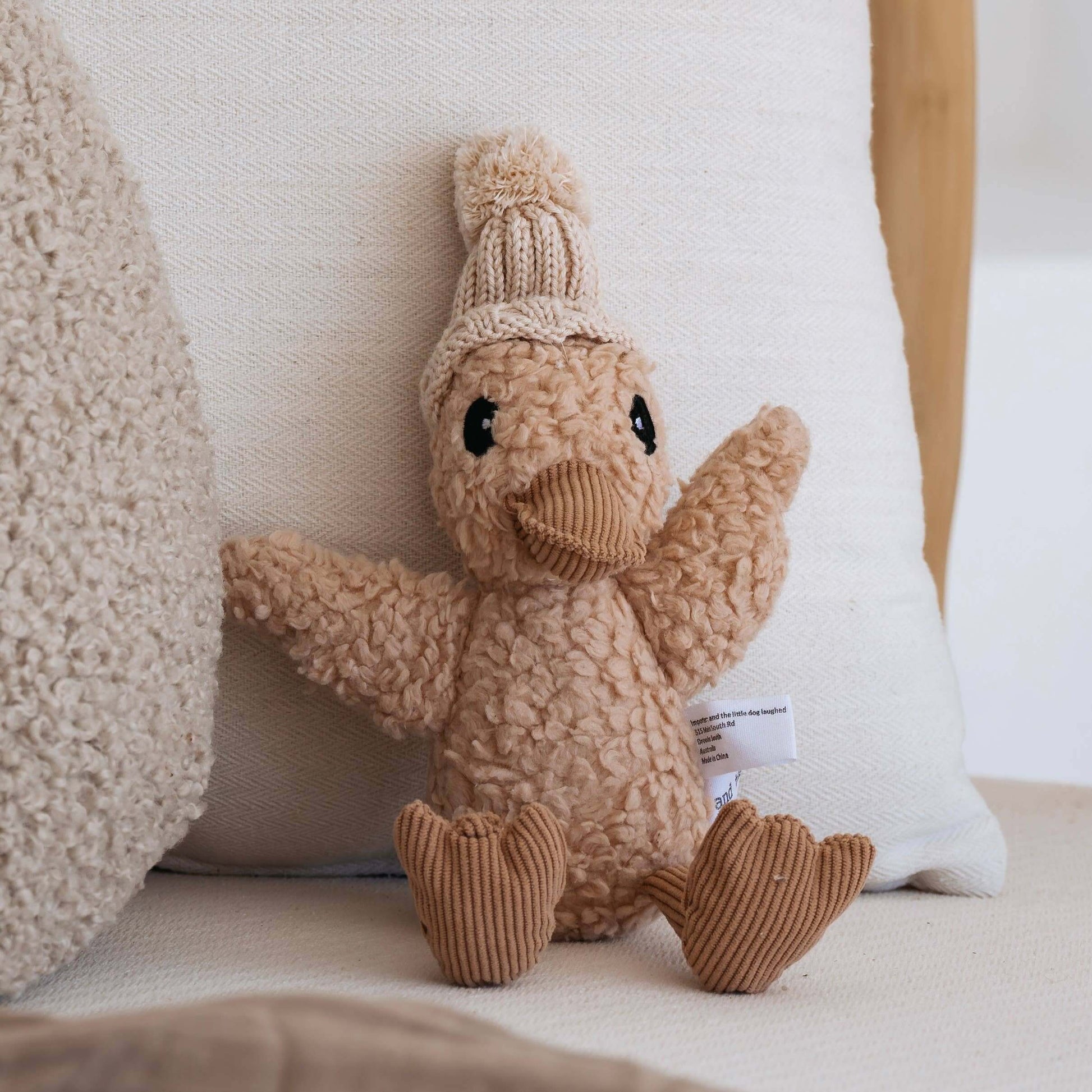 Soft plush toy – Edmond the Duck by And The Little Dog Laughed, stocked by Arch & Ted