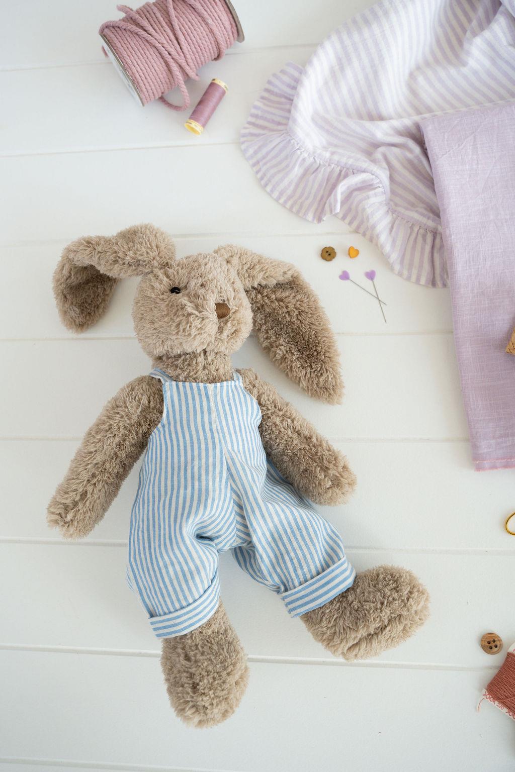 Honey Bunny | Overalls - Blue Stripe