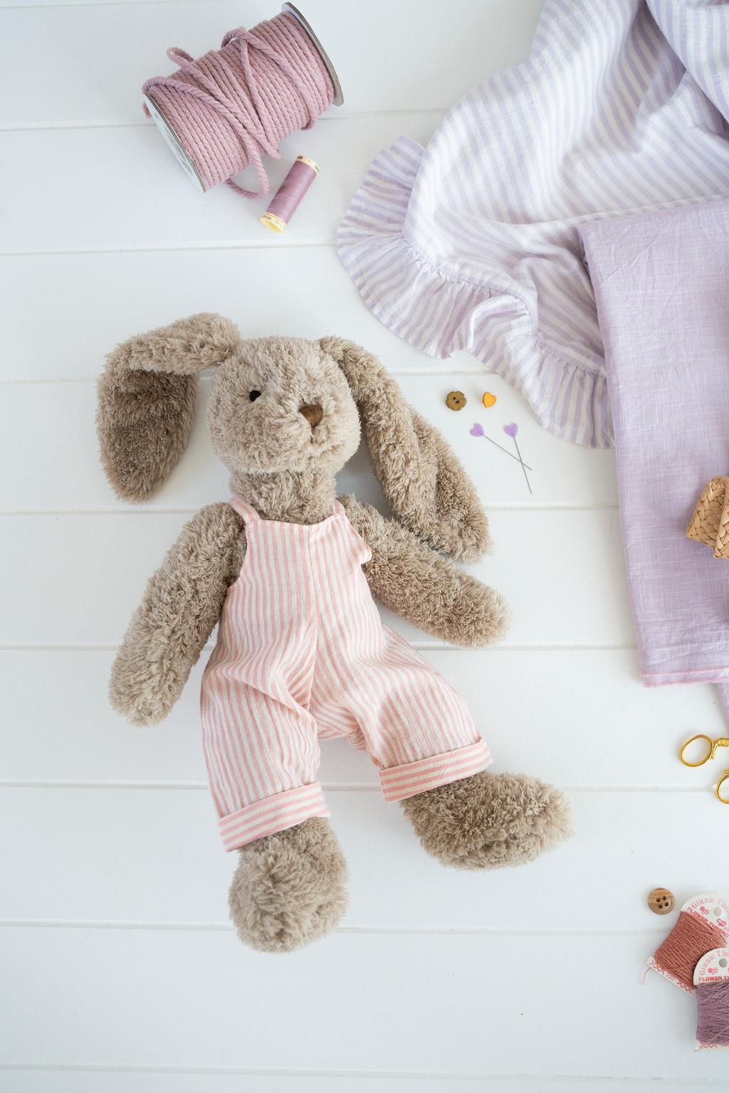 Honey Bunny | Overalls - Pink Stripe
