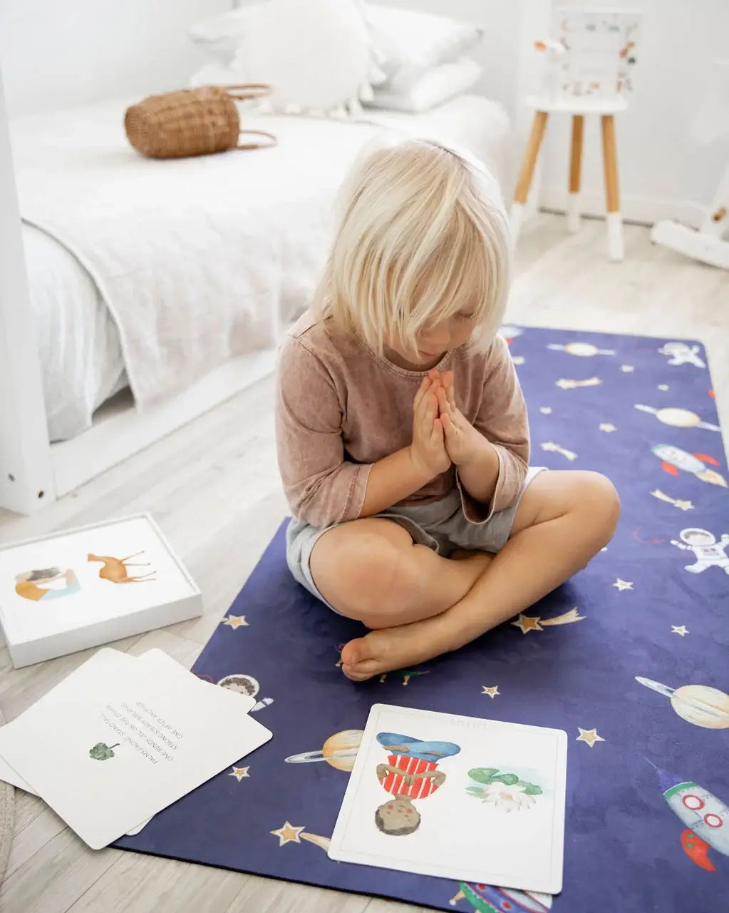 Mindful & Co Kids - Yoga Mat - Space Print | Children's Yoga | Arch & Ted - Australia